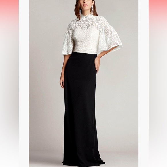 Tadashi Shoji Two Toned Lace Modest Gown - Picture 1 of 9